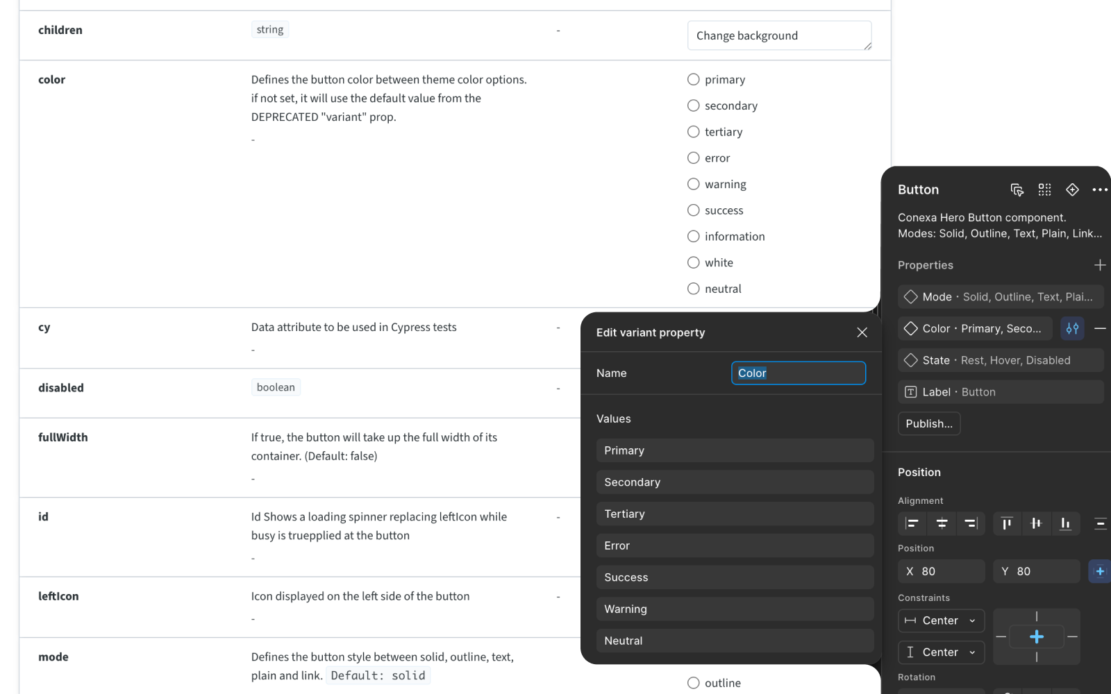 Documentação de nomenclatura unificada entre Figma e Storybook do Hero Design System